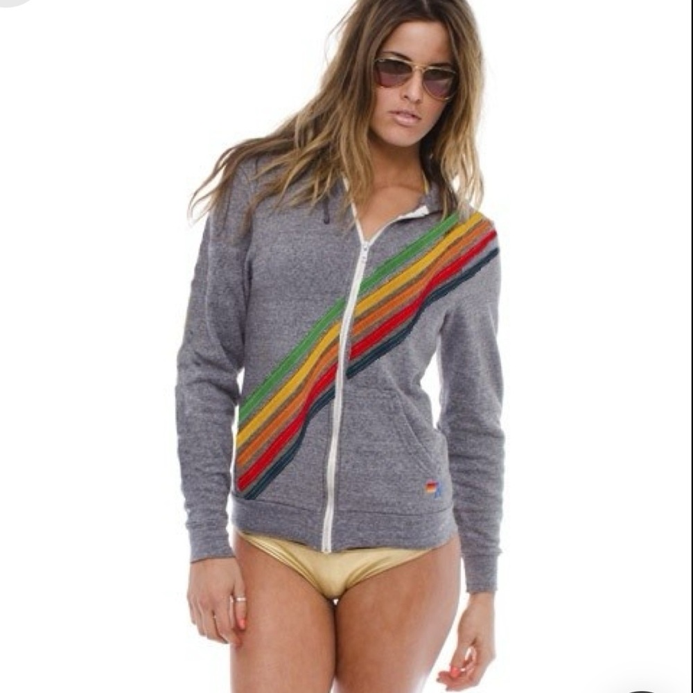 Aviator Nation 5 Stripe Hoodie - Diagonal Stripe!